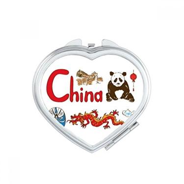 Imagem de Símbolo nacional da China, padrão de marco, coração, espelhado, viagem, ampliação, portátil, bolso de maquiagem