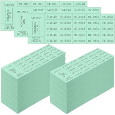 Imagem de Kosiz 2000 folhas de bilhete de sorteio com 25 números de licitação por folha bilhetes de leilão para cesta de leilão chinês Leilão silencioso sala de aula eventos igreja escola (verde)