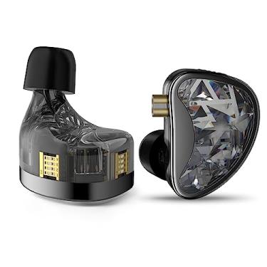 Imagem de Fones de ouvido intra-auriculares KZ AS24 HiFi com fio, drivers híbridos 12BA sintonizáveis, design ergonômico, espuma de memória com cabo removível para músicos audiófilos (preto, versão de afinação,