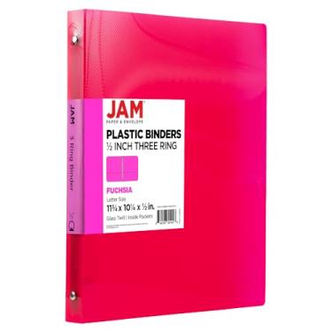 Imagem de JAM PAPER Fichário de plástico de 1,27 cm - rosa fúcsia com 3 anéis - vendido individualmente