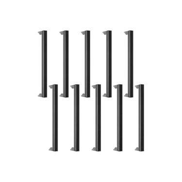 Imagem de Puxador Slim Gaveta Armário Móvel Alumínio 16cm Redondo 10 Uni (Preto)