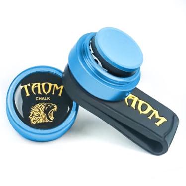 Imagem de TAOM Giz redondo para tacos de sinuca, giz de bilhar portátil com mini suporte de giz de piscina, giz de sinuca com clipe magnético fixo para cinto, clipe de giz, para ferramenta de ponta de taco de