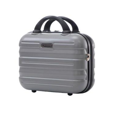 Imagem de Frasqueira Necessaire Viagem Maquiagem com Elástico Allabard, Cinza, C