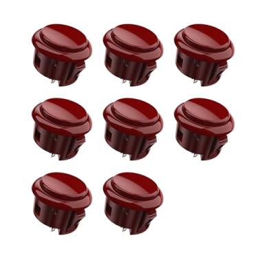 Imagem de MAYFLASH 8 pcs MFBK-30 Push Button 30mm – for MAYFLASH F300 F500 F700 Arcade Jamma Video Game & Arcade Joystick Games Console (Red)