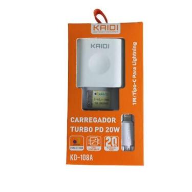 Imagem de Carregador Turbo Dual Tipo-C para Lightning KD-108A - Kaidi 20W