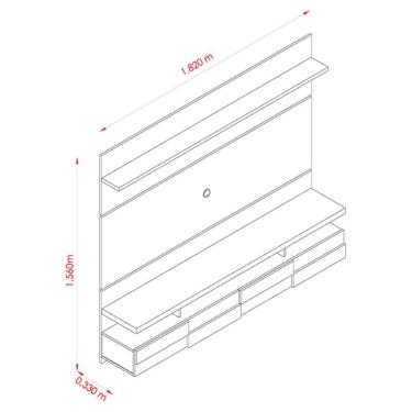 Imagem de Estante Home Theater Suspenso Lana 1.8 com Aparador e Mesa de Centro Frizz Cinamomo Off White - Madetec