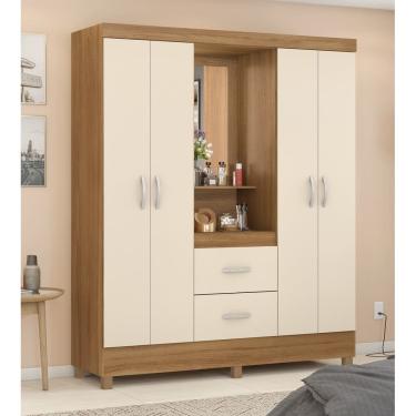 Imagem de Guarda Roupa Lord com Espelho Prateleira/Penteadeira - Amendola Touch / Off White Demóbile