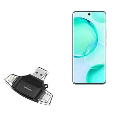 Imagem de Aparelho inteligente para Huawei Honor 50 SE (Aparelho inteligente da BoxWave) – Leitor de cartão SD AllReader, leitor de cartão microSD SD compacto USB para Huawei Honor 50 SE – Preto