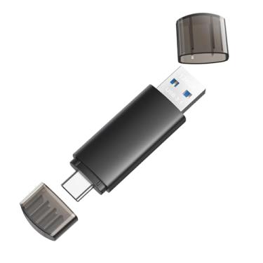 Imagem de Pen Drive USB C de 128 GB Dual USB 3.1 Tipo C + USB A Portátil Tipo-C Pen Drive 2 em 1 USB-C para Smartphone Tablet Computador Mac iPhone 15 Preto