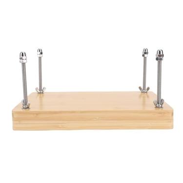 Imagem de Pressão de Livro de Madeira, Ferramenta de Encadernação Multifuncional Ajustável Em Altura, Kit de Prensa de Encadernação Portátil Destacável para Achatamento de Papel, Gravação