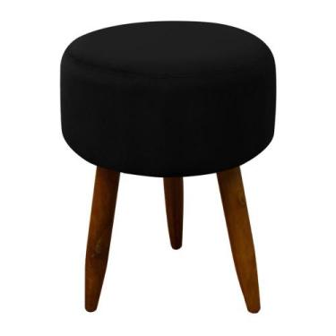 Imagem de Puff Banqueta Decorativo Pés Madeira - Herrero, Preto