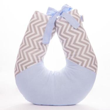 Imagem de Almofada de Amamentar Light Chevron Azul - Pandora Baby Enxovais