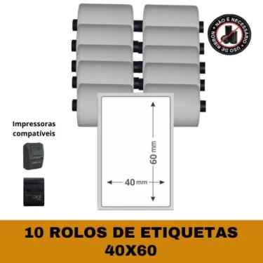 Imagem de Etiquetas Adesivas 40x60 para Mini Impressora - 10 Rolos - TITANNET