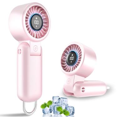 Imagem de AUIIAH Ventilador portátil portátil – Mini ventilador portátil alimentado por bateria recarregável com visor de energia, vento de 5 velocidades, bolso pessoal, ventiladores de refrigeração de alta