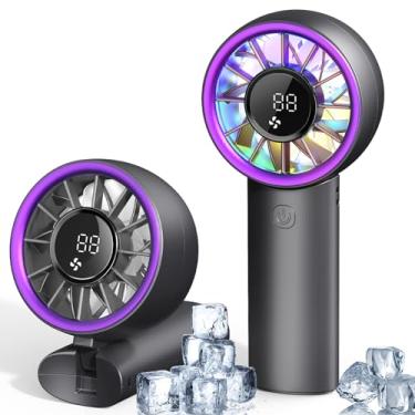 Imagem de Ventilador turbo portátil portátil, ventilador de mão pessoal recarregável de alta velocidade de 5000 mAh, mini ventiladores portáteis com tecnologia de canal duplo e luz noturna, ventiladores de