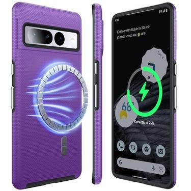 Imagem de NJROW Capa magnética forte para Google Pixel 7 Pro compatível com MagSafe [2024 atualizado] [camada dupla resistente] [à prova de choque militar] capa robusta para celular Google Pixel 7 Pro fina,