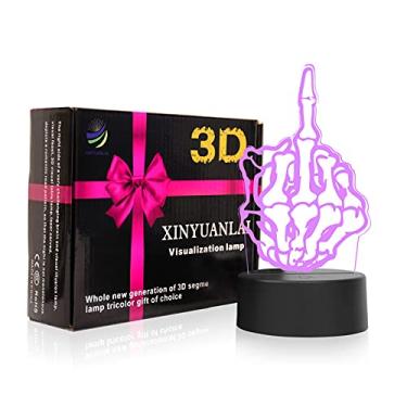 Imagem de Luminária de mesa com ilusão 3D, 7 cores, mudança gradual automática, alimentado por USB, com interruptor de toque para presentes infantis, decoração de casa (luz divertida de gestos 3D)