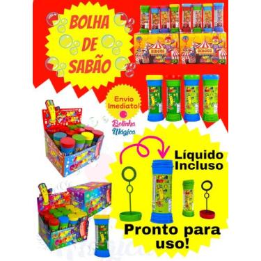Imagem de 30 Bolha de Sabão Bolinha com Liquido P/ Personalizar Colorido Kit Fes