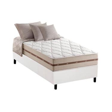 Imagem de Cama Box Solteiro: Colchão Molas Ensacadas Anjos Masterpocket Classic + Base White(88X188)