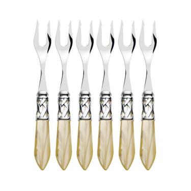 Imagem de Jogo Com 6 Garfos Para Petisco Aperitivo Inox Aladim Bugatti