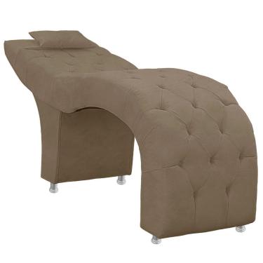 Imagem de Maca Estofada Capitone Julia Para Estetica Facial Sombrancelha E Cilios Suede Capuccino