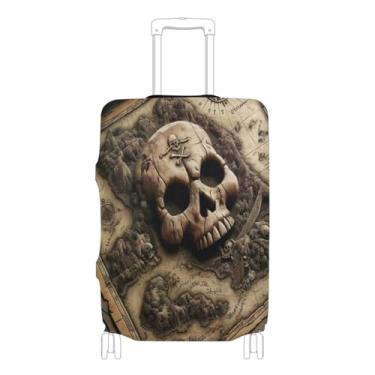 Imagem de Joisal Esqueleto Astronauta Soldado Espacial Capa de Terno Protetor de Mala Anti-arranhões Essenciais de Viagem de Avião, Caveira de mapa de pirata, L 26-28 in