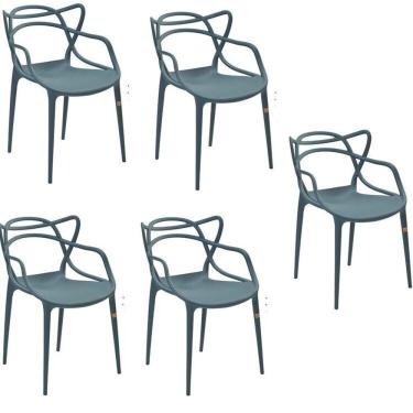 Imagem de Conjunto 5 Cadeiras Allegra Verde Petróleo
