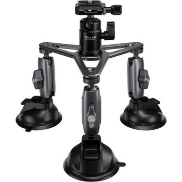 Imagem de Ventosa Tripla Para Câmeras De Ação Gopro E Similares - Telesin