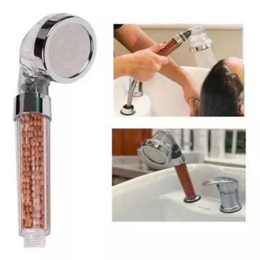Imagem de Chuveiro Ducha Alta Pressão Filtro Cloro Íon Negativo Spa - GE  HAIR P
