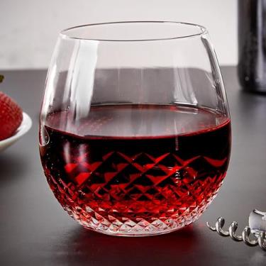 Imagem de HomeWetBar Taça De Vinho Avignon Em Cristal Lapidado, Elegante Sem Haste Para Vinhos Tintos E Brancos