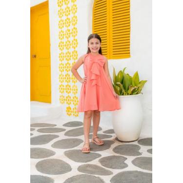 Imagem de Vestido Infantil Menina Com Laço Soltinho Sem Manga De Lese - KOPYTTA,