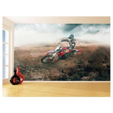 Imagem de Papel De Parede 3D Moto Cross Trilha Terra Mx 3,5M Bkm10 - Você Decora