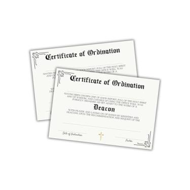 Imagem de Certificado de Ordenação de Diáconos, pacote com 30 papel-cartolina 15 x 23 cm, prêmio de membro da igreja, ouro, reconhecimento do clero, licença de liderança do ministério