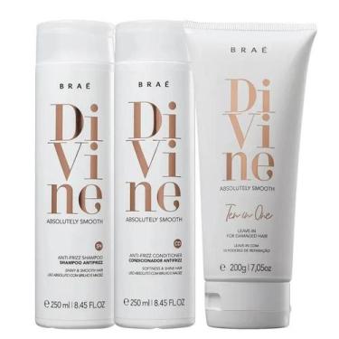 Imagem de Kit Braé Divine - Shampoo 250ml + Condicionador 250ml + Leave-in 200g