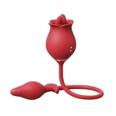 Imagem de Vibrador Duplo Flexível Rose Com Plug Anal 10 Modos De Estimulação E Vibração Brinquedo Íntimo Duplo