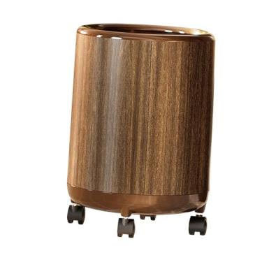 Imagem de Fenteer Lixeira decorativa redonda com estilo moderno, recipiente de lixo para escritório, casa, banheiro, banheiro, quarto, 12l 23cmx34cm