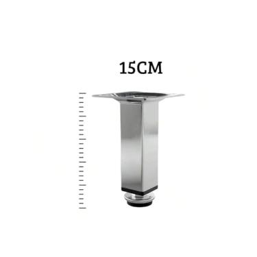 Imagem de Kit 4 Pés Para Móveis Regulável Quadrado Cromado 15cm