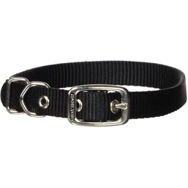 Imagem de Hamilton Coleira para cães de luxo de nylon grosso simples de 1,5 x 45,7 cm, preta
