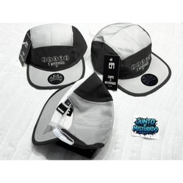 Imagem de boné chapéu five painel snapback aba reta JM junto e misturado ajustav