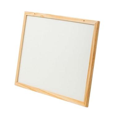 Imagem de Quadro Branco 50X40 Moldura em Madeira Escolar Pequeno Lousa Branca Infantil Bem Lisinha e Fácil de Apagar