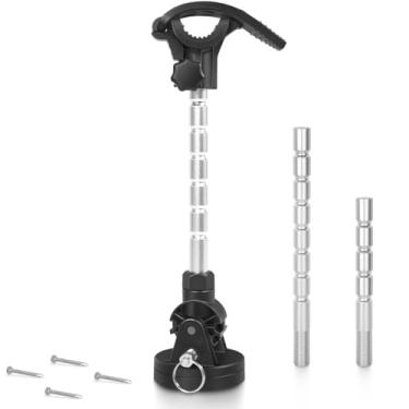 Imagem de Suporte de montagem estabilizador de motor elétrico para Minn Kota Terrova, Riptide, Ulterra, PowerDrive e mais - Base de perfil baixo com parafusos, inclui haste de alumínio extra ajustável