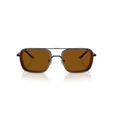 Imagem de Emporio Armani Óculos de sol quadrados masculinos Ea2162, Preto fosco/bronze escuro, 54 mm