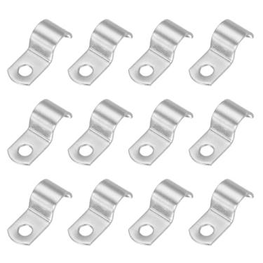 Imagem de PATIKIL Correia rígida de tubo de 4/9" (12 mm), 12 peças braçadeira de conduíte de aço inoxidável 304 1 furo engrossar suporte de tubo braçadeira de tubo para fixação de fio de cabo de tubulação