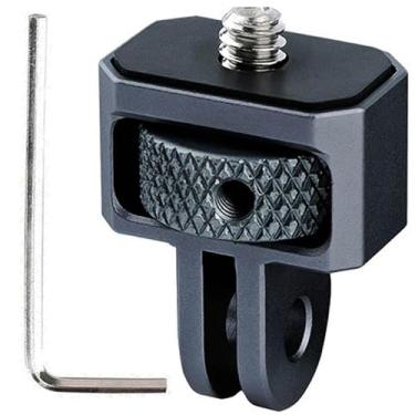 Imagem de Adaptador de tripé de câmera de alumínio 1/10.2 cm-20 suportes adaptadores de conversão compatíveis com câmeras de ação Gopro Insta360 e outros acessórios padrão de 1/4, adaptador de montagem de 1/4