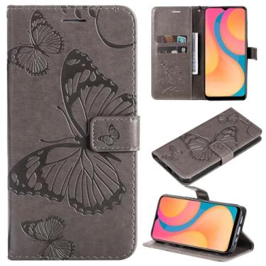 Imagem de XYX Capa carteira protetora para Galaxy J2 Core/J2 Dash/J2 Pure/J2 2019, com flores e borboleta 3D, de couro poliuretano com fecho magnético usado como suporte