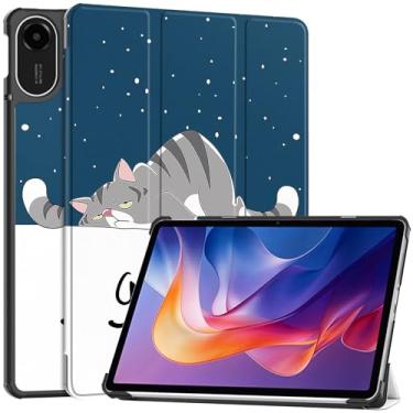 Imagem de Capa inteligente para Xiaomi Redmi Pad 2 11 polegadas 2025, capa inteligente leve com três dobras com suporte Ratesell com despertar/hibernar automático para Xiaomi Redmi Pad 2 11 polegadas gato