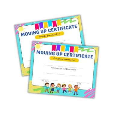 Imagem de Moving Up Certificado de Graduação Pacote com 30 Pastas de papel 21,6 x 28 cm Prestadores de creche Pré-K Jardim de Infância Getting Bumped Up Next Class Paper Folders Aviso aos Pais Azul