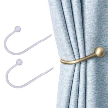 Imagem de Ganchos de amarrar para cortina, liga de zinco, cabeça redonda, gancho de parede para armazenamento de laço, acessórios de gancho curvo, parafuso de expansão fixo - branco