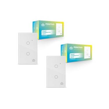Imagem de Kit 2 Smart Interruptor Wi-Fi Positivo Casa Inteligente - 2 Módulos Touch - 2300W - 5A - Bivolt - Wi-Fi
