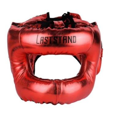 Imagem de Generic Capacete de boxe acolchoado ventilado, proteção para cabeça de kickboxing para artes marciais, taekwondo, treinamento de luta livre, Vermelho